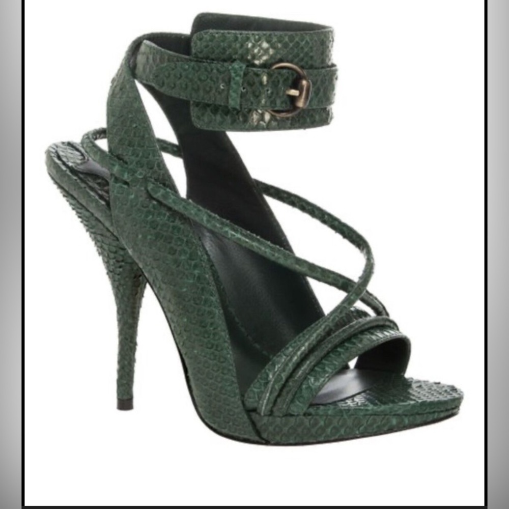 🦩CLEARANCE🦩 Leon Max Tumbled Snake Skin Shoes - Hunter Green